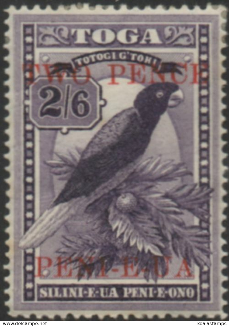 Tonga 1923 SG69 2d On 2/6d Red Shining Parrot MNH - Tonga (1970-...)