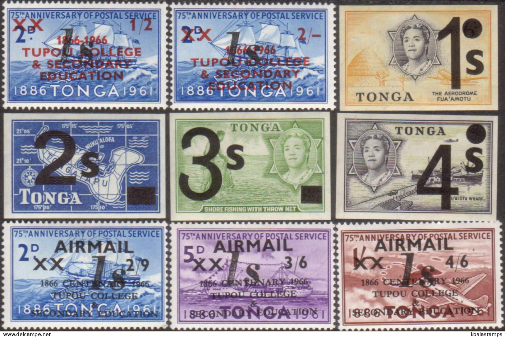 Tonga 1969 SG271-279 Emergency Provisionals Set MNH - Tonga (1970-...)