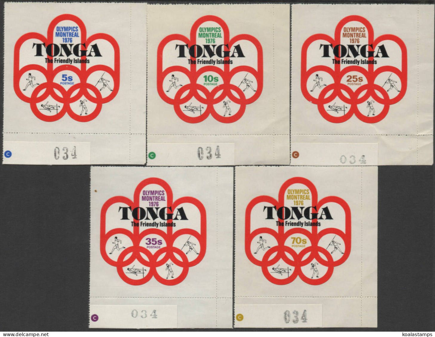 Tonga 1976 SG558-562 First Participation In Olympic Games Set MNH - Tonga (1970-...)