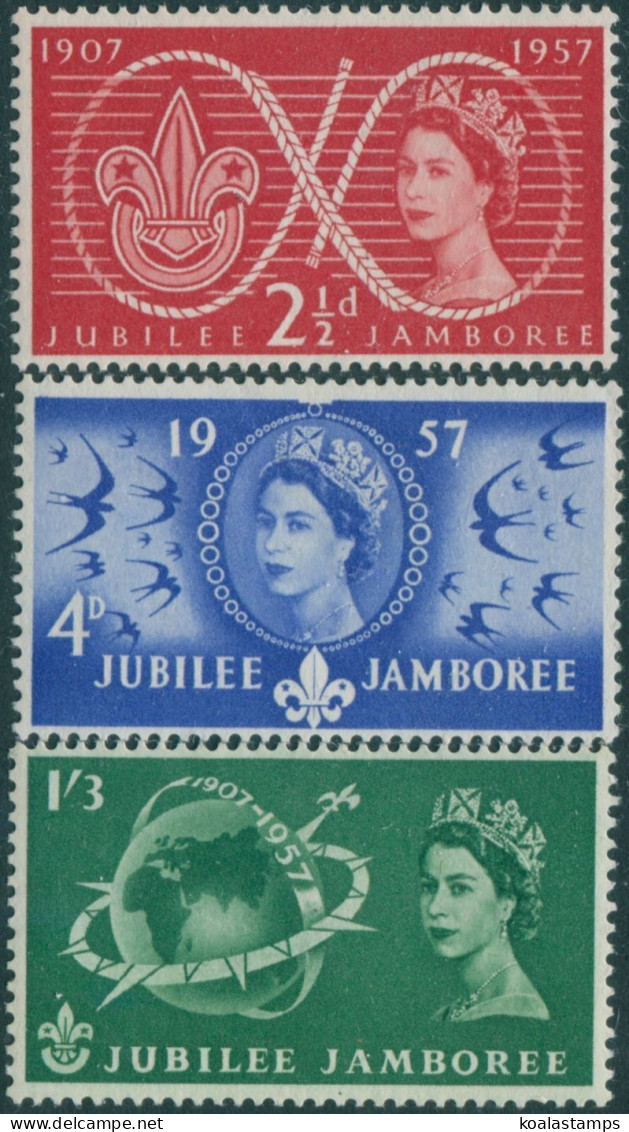 Great Britain 1957 SG557-559 QEII Scout Jubilee Set MLH - Ohne Zuordnung