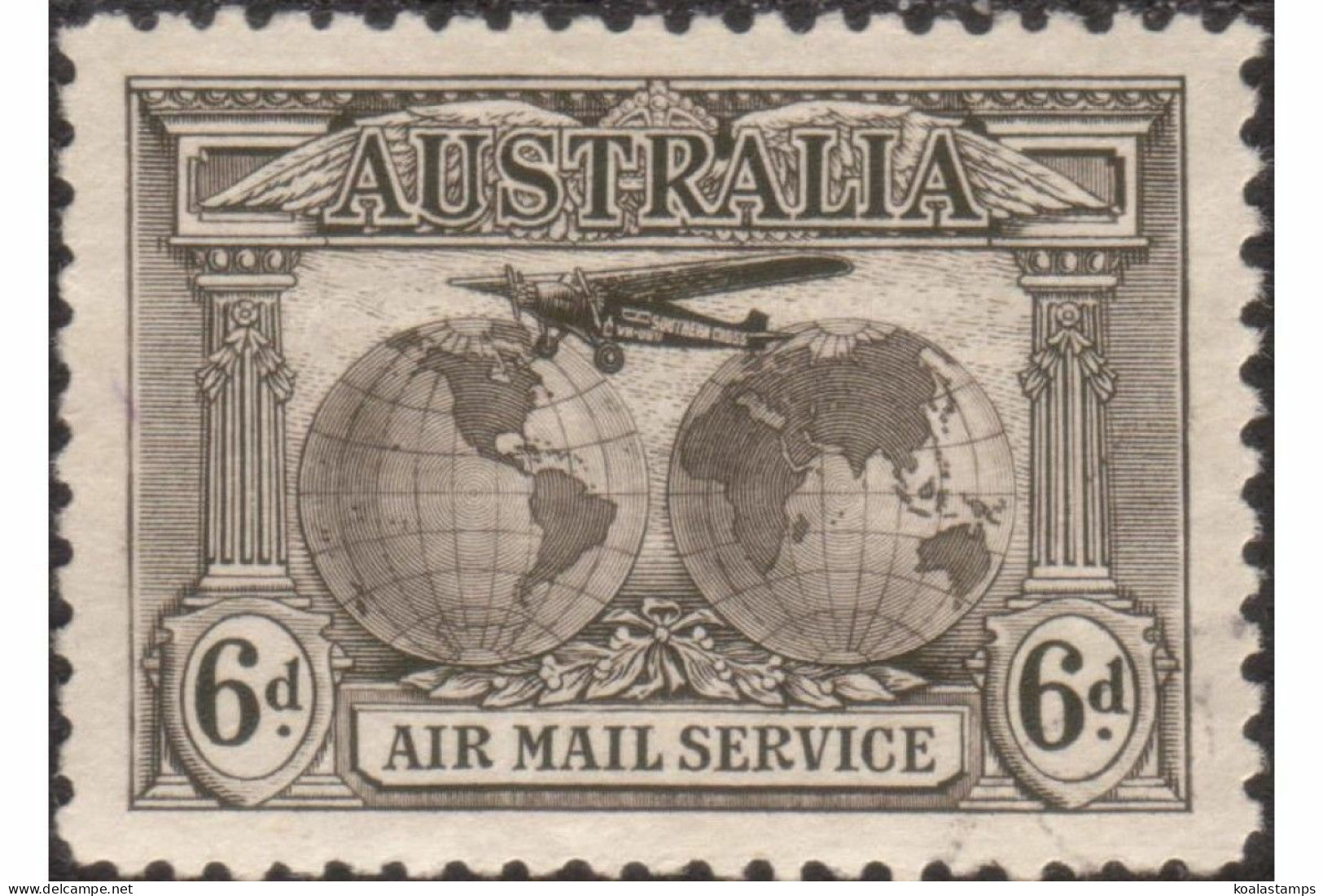 Australia 1931 Sc#C3,SG139 6d Airmail FU - Autres & Non Classés