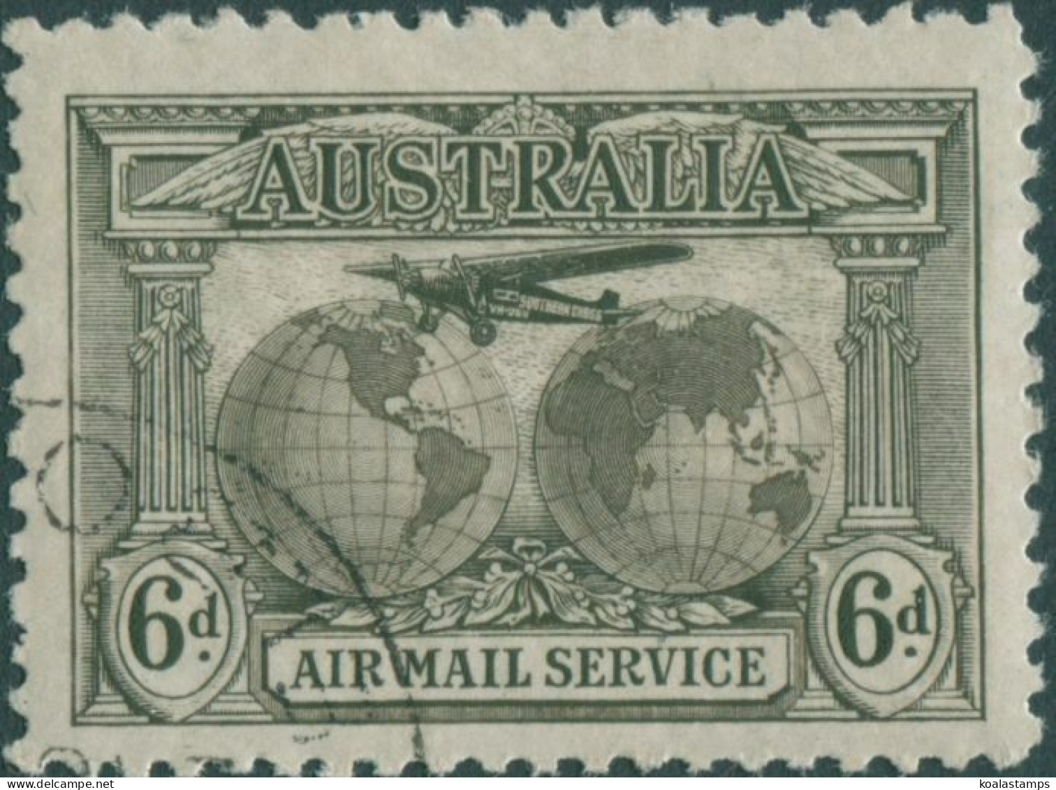 Australia 1931 Sc#C3,SG139 6d Air Mail CTO - Otros & Sin Clasificación