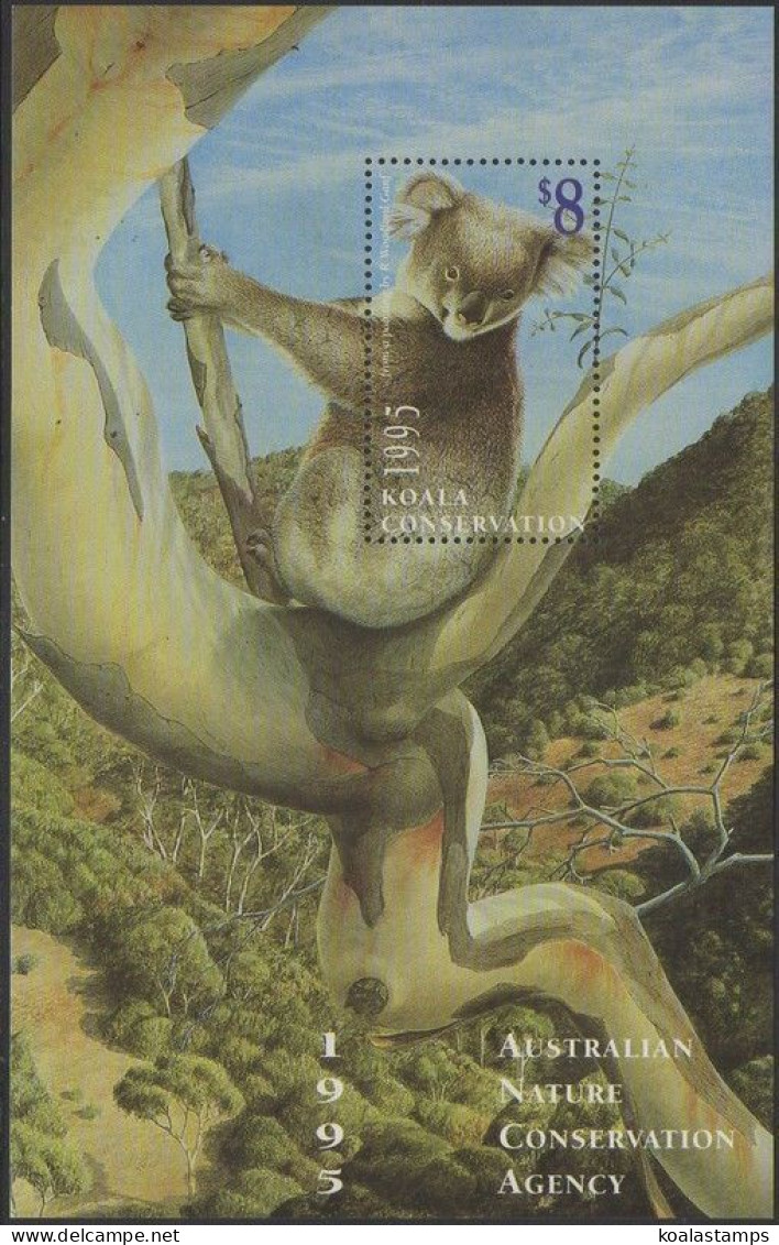 Australia Cinderella Koalas 1995 $8 Koala Research MS MNH - Werbemarken, Vignetten