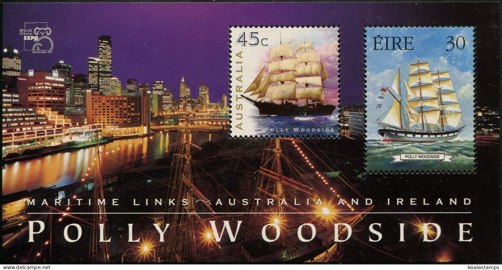 Australia 1999 SG1850 Australia-Ireland Polly Woodside MS MNH - Otros & Sin Clasificación