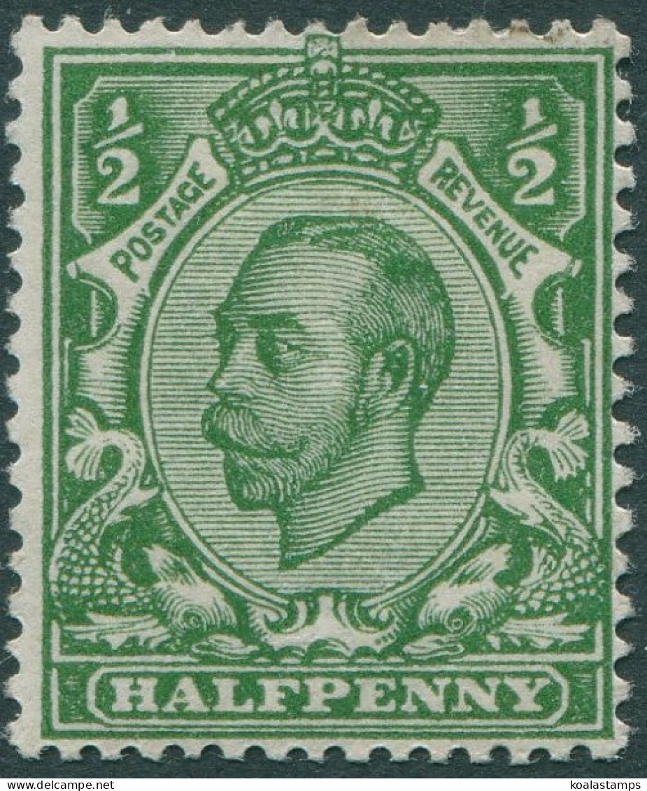 Great Britain 1911 SG322 ½d Green KGV Hair Heavy MLH - Non Classificati