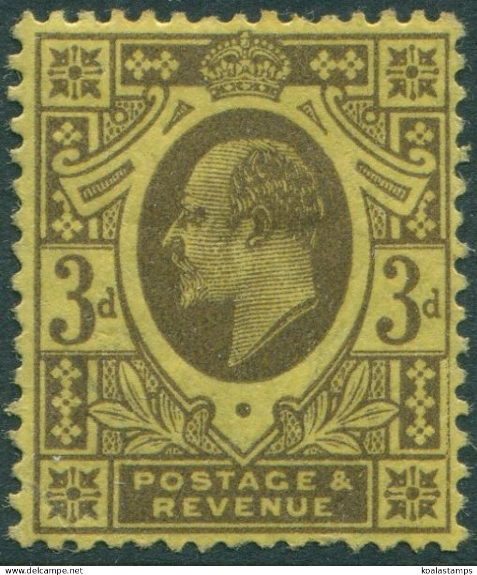 Great Britain 1902 SG234 3d Purple/lemon KEVII MH - Ohne Zuordnung