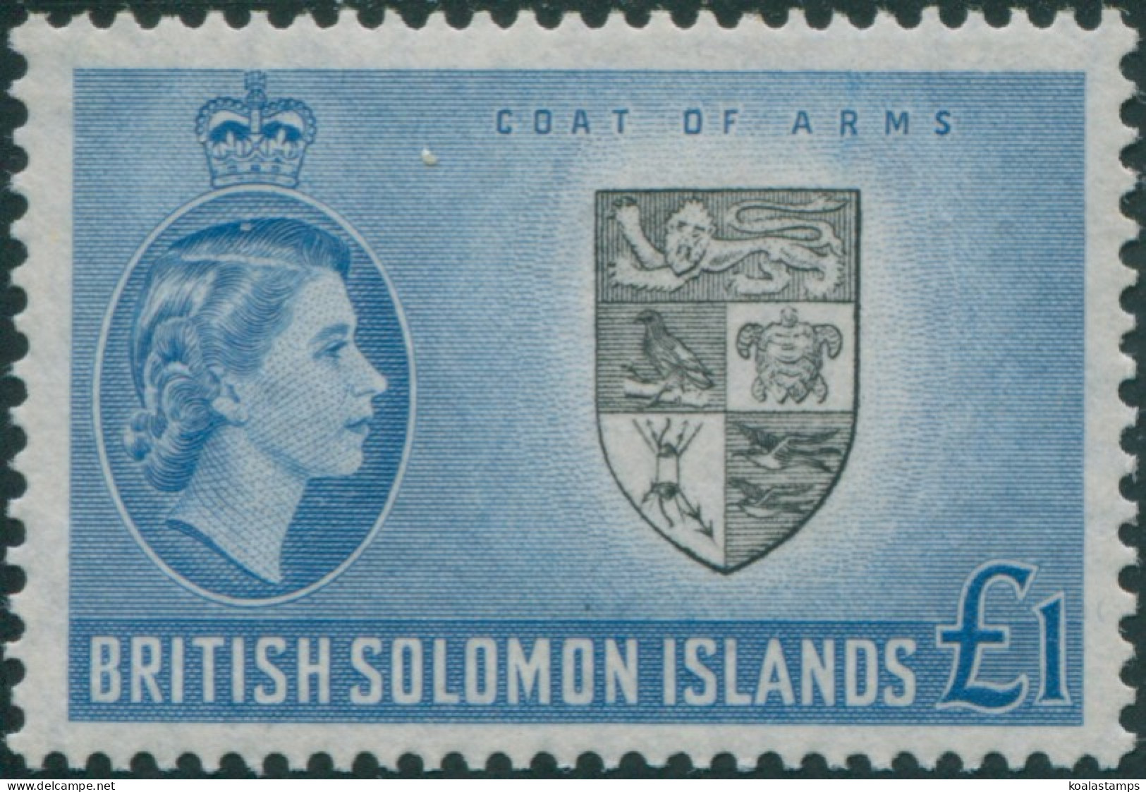 Solomon Islands 1956 SG96 £1 Arms Of The Protectorate MNG - Solomoneilanden (1978-...)