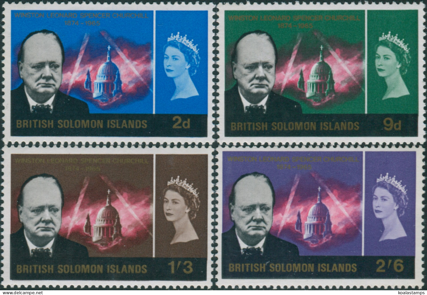 Solomon Islands 1966 SG131-134 Churchill Set MLH - Salomoninseln (Salomonen 1978-...)