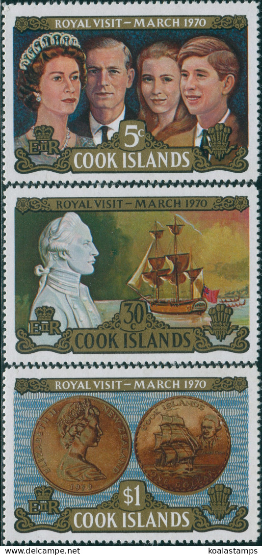 Cook Islands 1970 SG328-330 Royal Visit Set MNH - Islas Cook