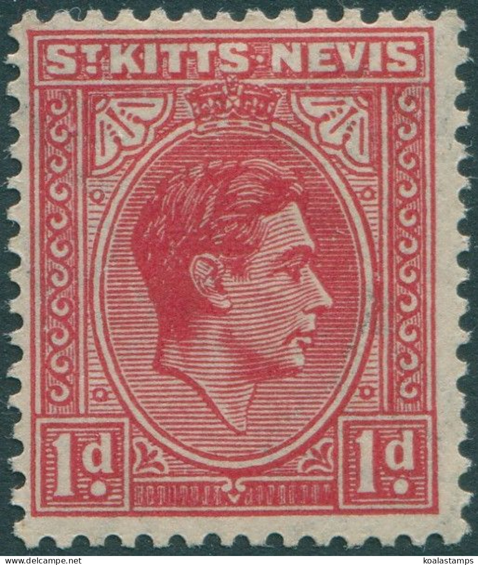 St Kitts Nevis 1938 SG69a 1d Red KGVI MLH - St.Kitts-et-Nevis ( 1983-...)