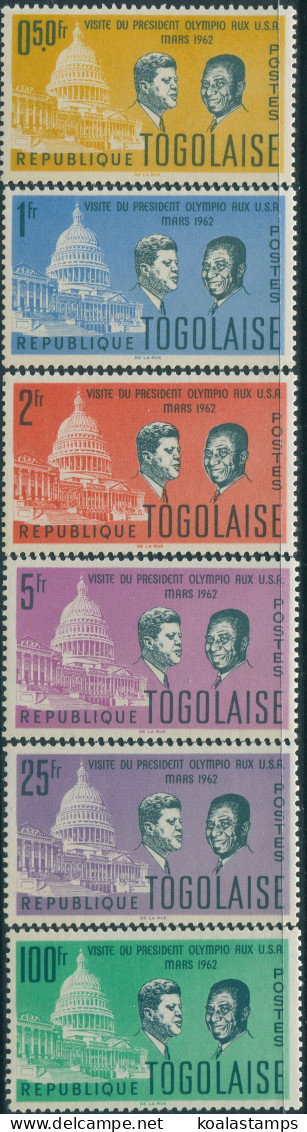 Togo 1962 SG313-318 President Olympio Visits USA Set MNH - Togo (1960-...)