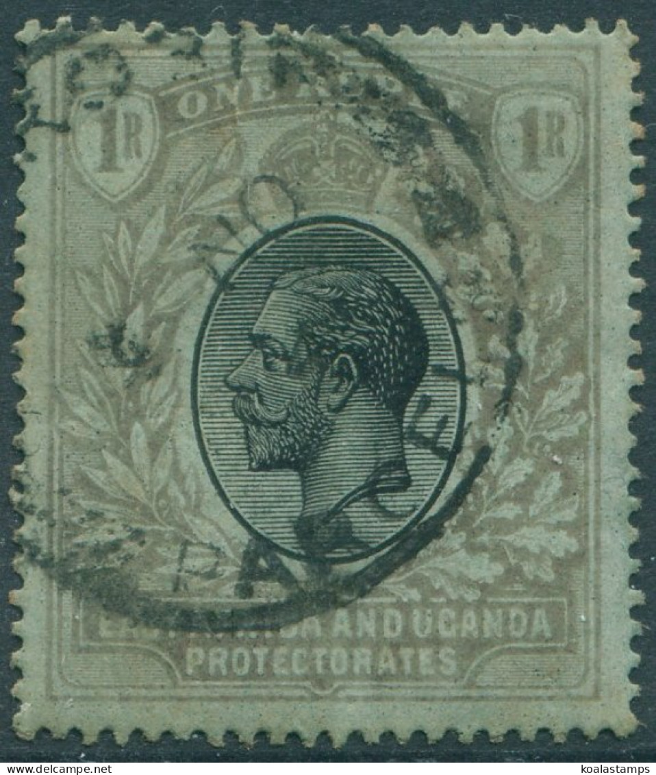 Kenya Uganda And Tanganyika 1912 SG53b 1r Black/green On Emerald Back KGV FU (am - Kenya, Oeganda & Tanganyika