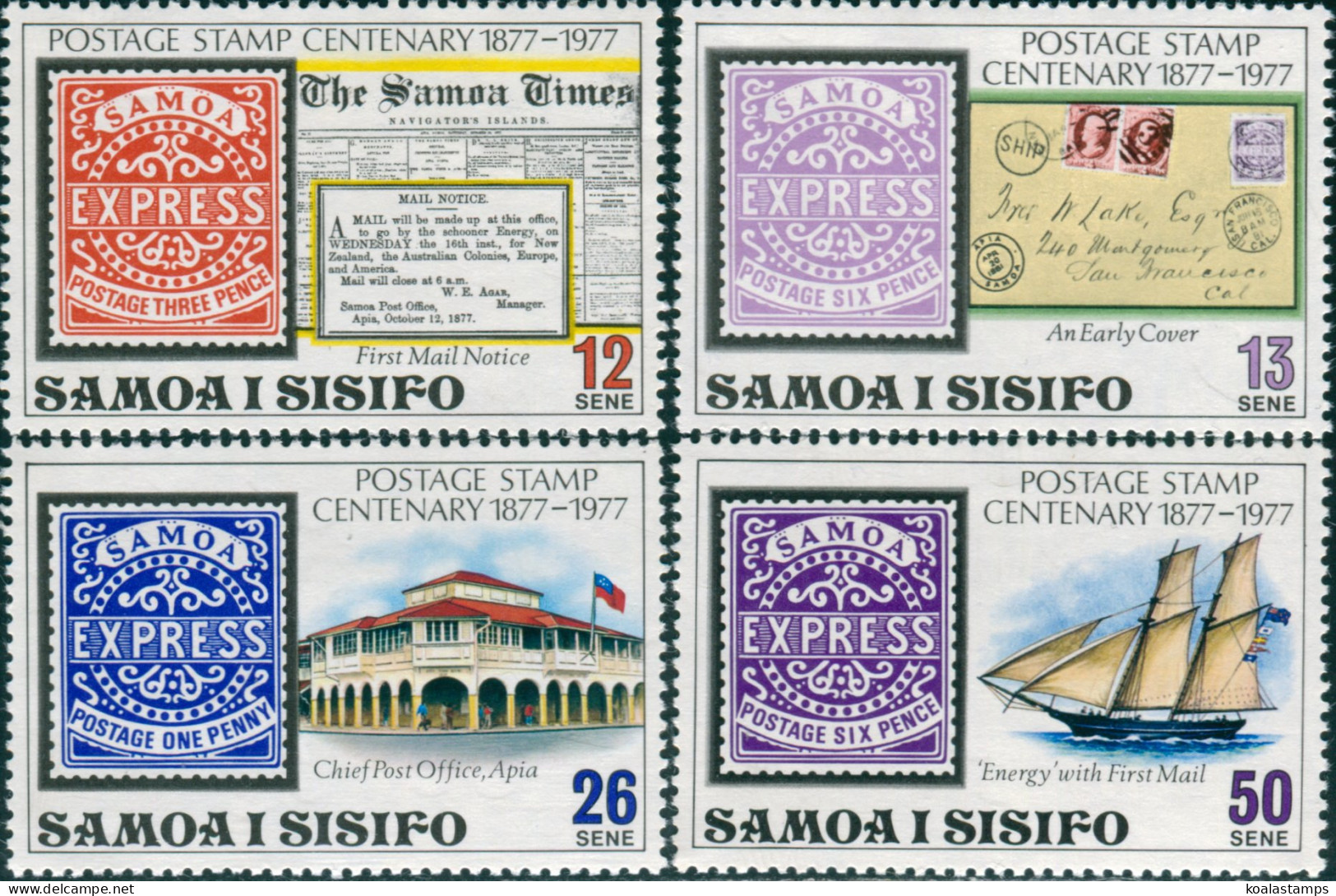 Samoa 1977 SG488-491 Stamp Centenary Set MNH - Samoa
