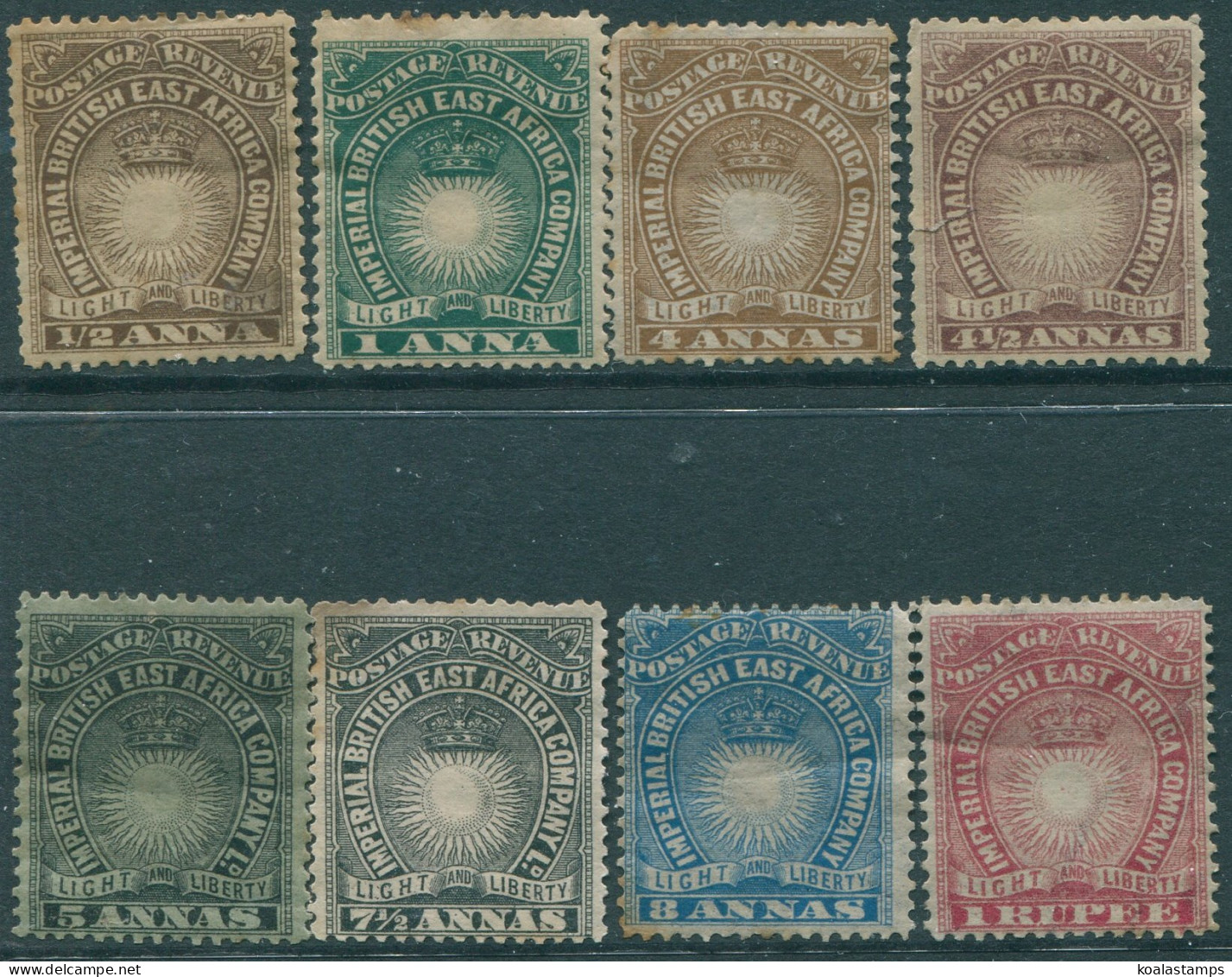 British East Africa 1890 SG4-14 Arms (8) MH (amd) - Kenia (1963-...)