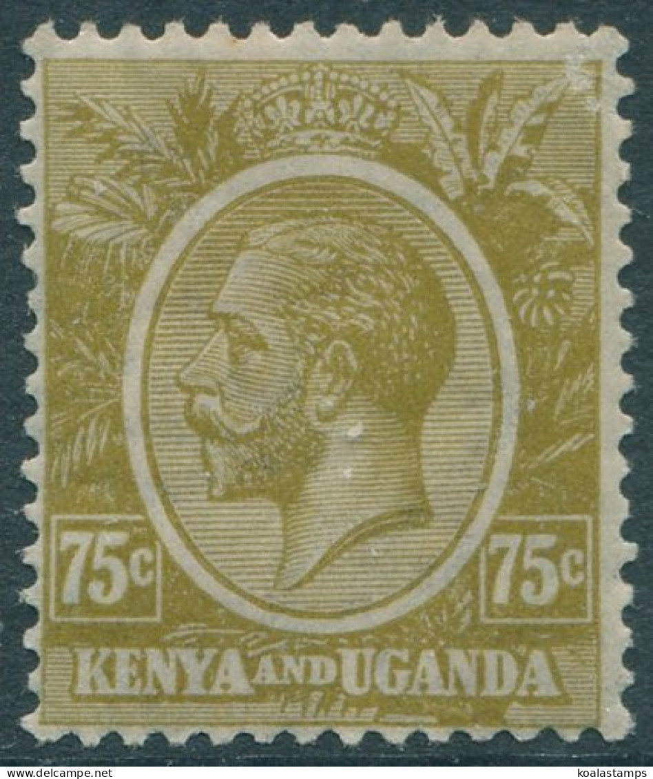 Kenya Uganda And Tanganyika 1922 SG86 75c Olive KGV MH (amd) - Kenya, Ouganda & Tanganyika