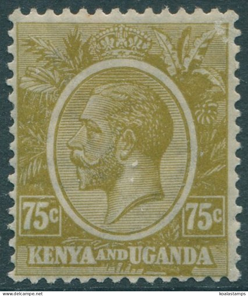 Kenya Uganda And Tanganyika 1922 SG86 75c Olive KGV MH (amd) - Kenya, Uganda & Tanganyika