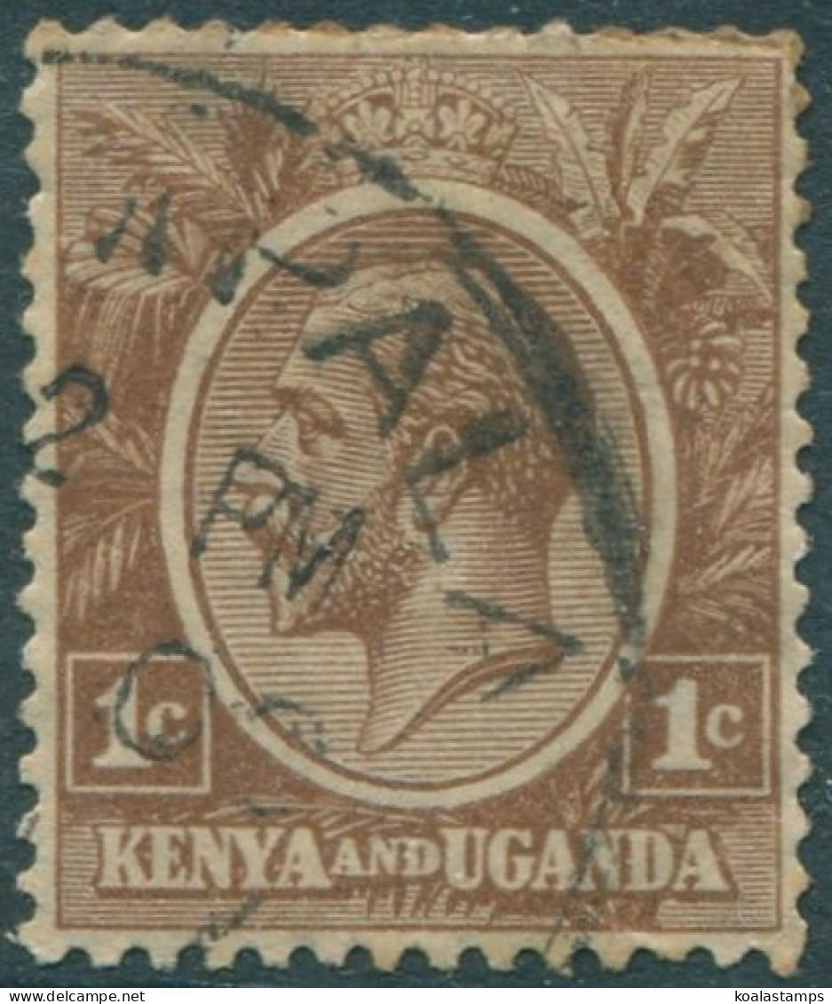 Kenya Uganda And Tanganyika 1922 SG76 1c Pale Brown KGV FU (amd) - Kenya, Ouganda & Tanganyika