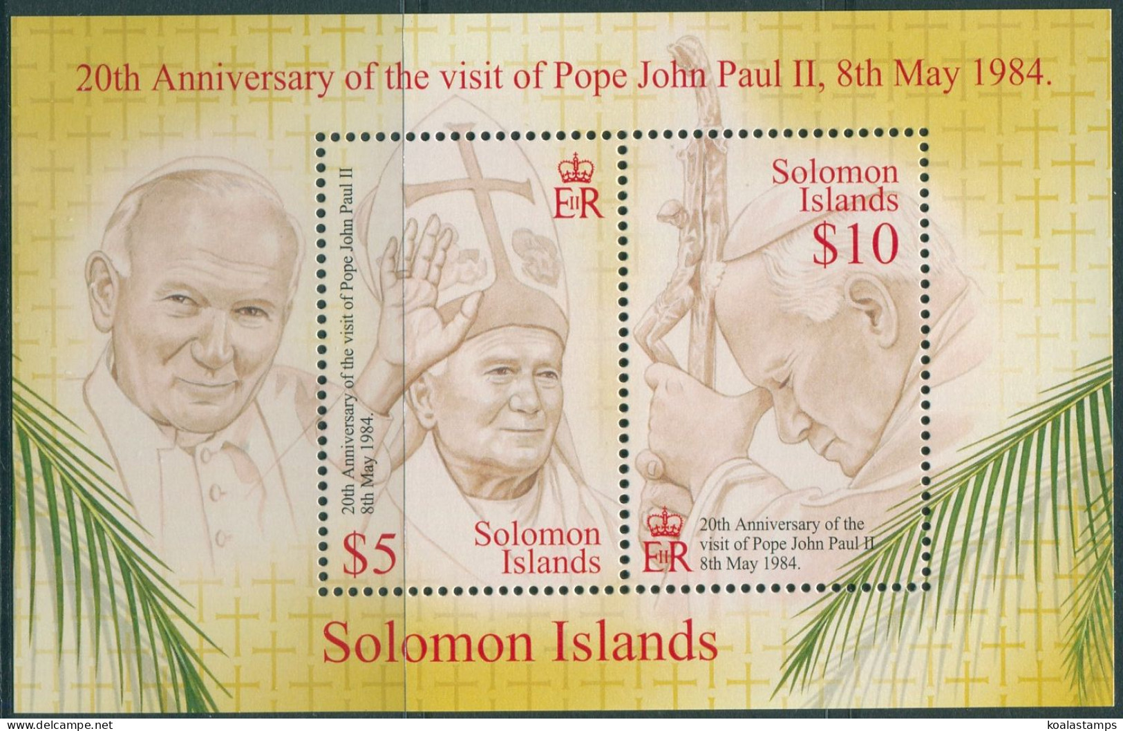 Solomon Islands 2005 SG1152 Pope John Paul In Memory MS MNH - Isole Salomone (1978-...)