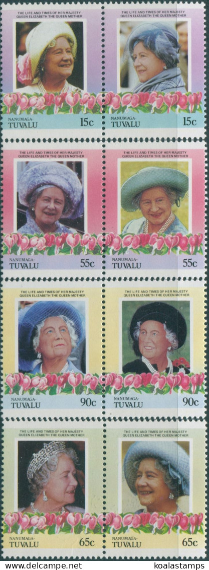 Tuvalu 1985 SG334-341 Queen Mother Set Nanumaga MNH - Tuvalu (fr. Elliceinseln)