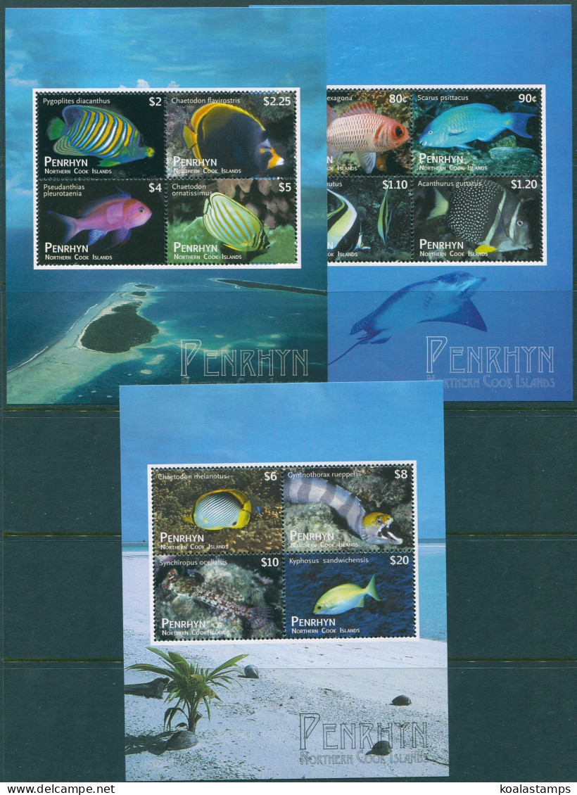 Cook Islands Penrhyn 2012 SG616-618 Tropical Fish MS Set Of 3 MNH - Penrhyn