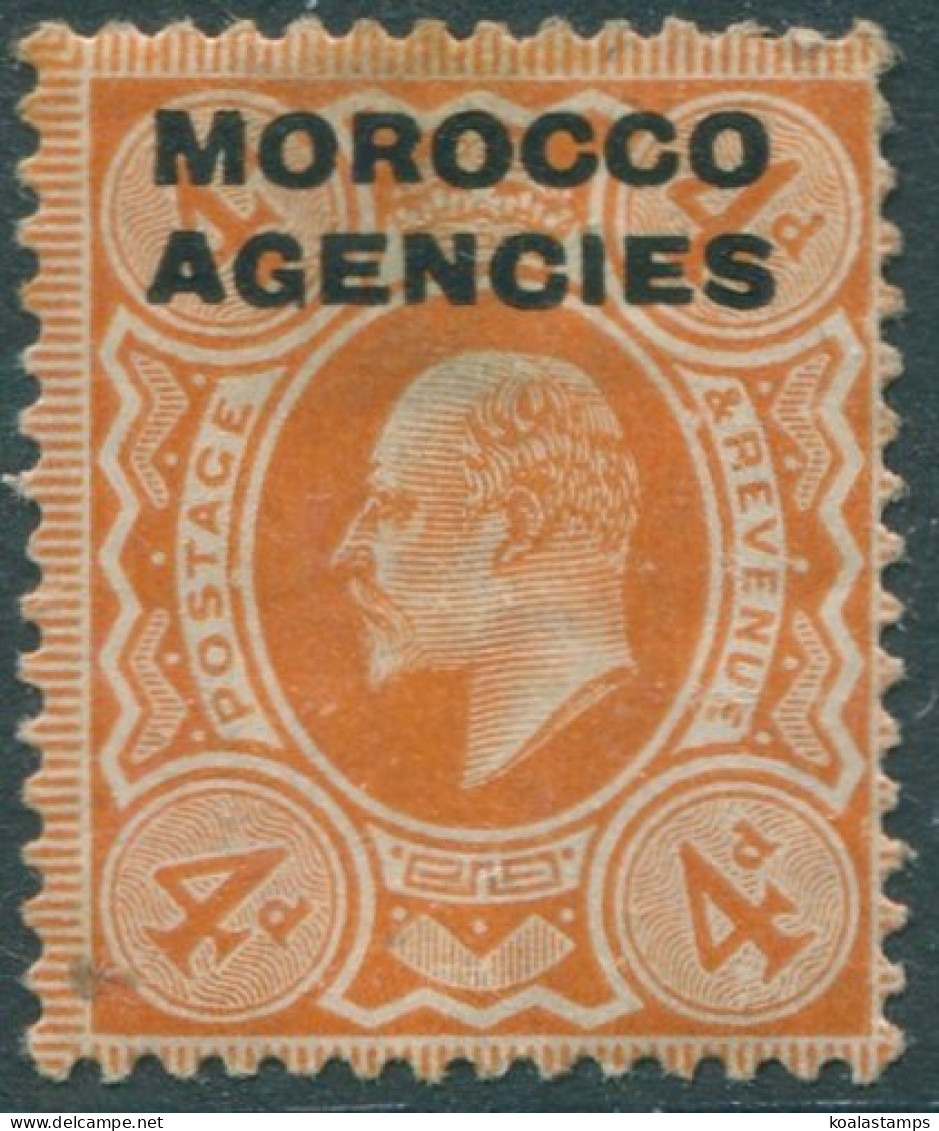 Morocco Agencies 1907 SG35 4d Orange KEVII MH (amd) - Morocco Agencies / Tangier (...-1958)