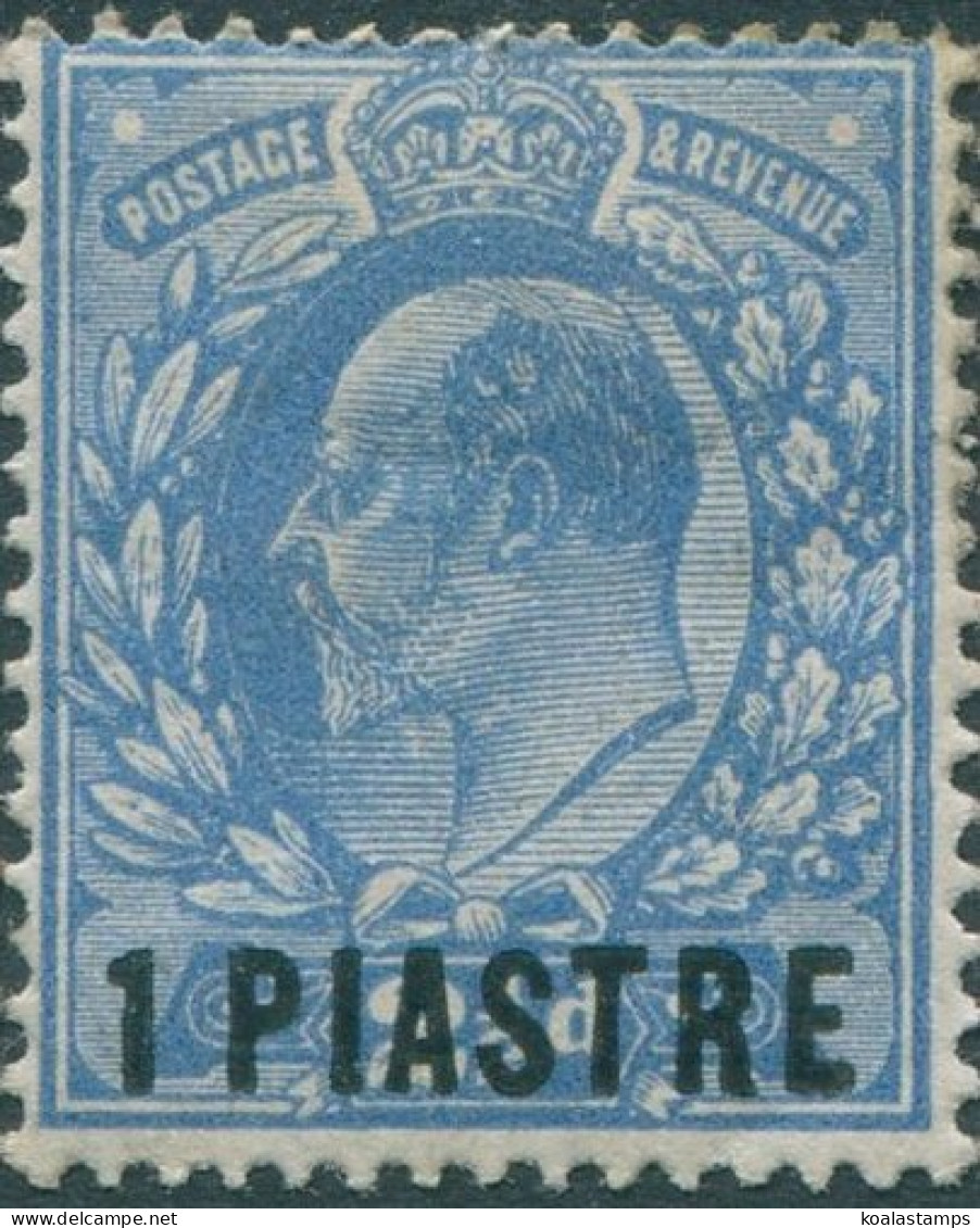 British Levant 1905 SG13 1pi On 2½d Ultramarine KEVII MH (amd) - British Levant