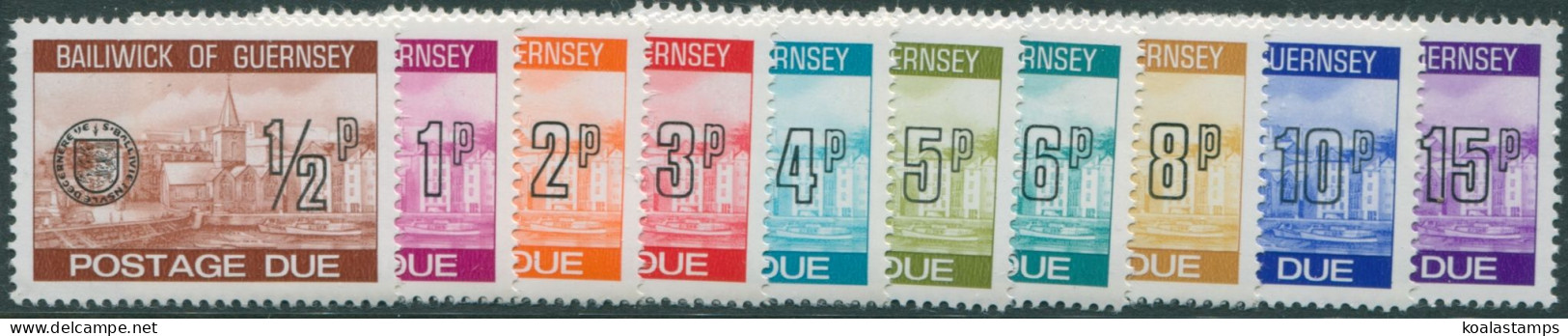 Guernsey Due 1977 SGD18-D28 Views Postage Due (10) MNH - Guernsey