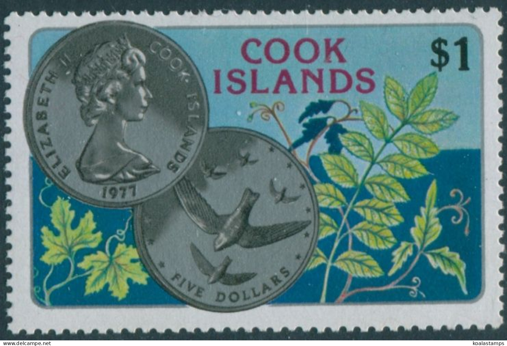 Cook Islands 1977 SG583 $1 National Wildlife Coin MNH - Islas Cook