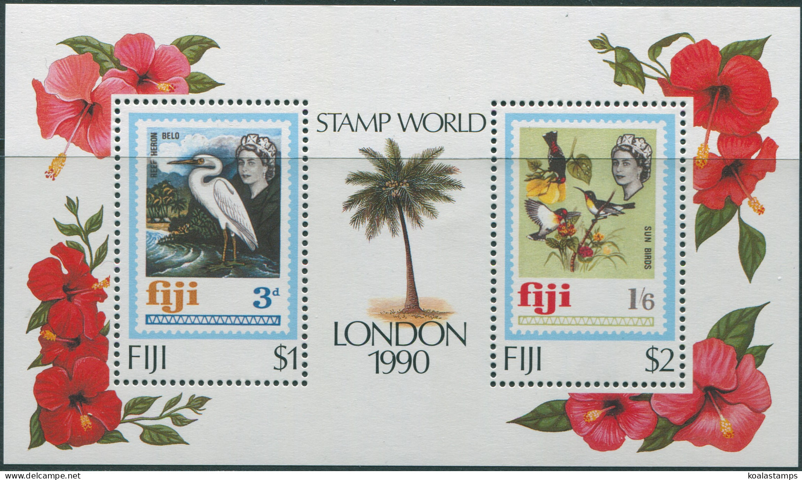 Fiji 1990 SG810 Stampworld Birds MS MNH - Fidji (1970-...)