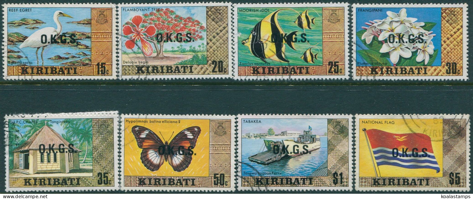 Kiribati OKGS 1981 SGO17-O25 Bird Fish Flower Industry 8 Values FU - Kiribati (1979-...)