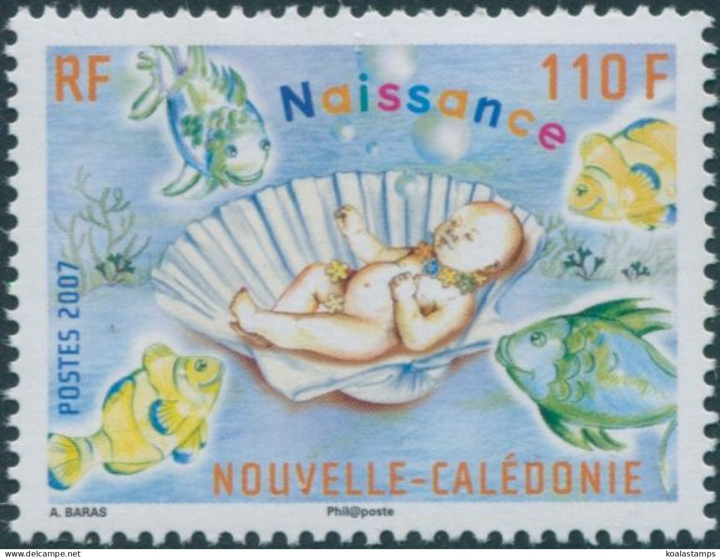 New Caledonia 2007 SG1432 110f Baby In Seashell MNH - Otros & Sin Clasificación