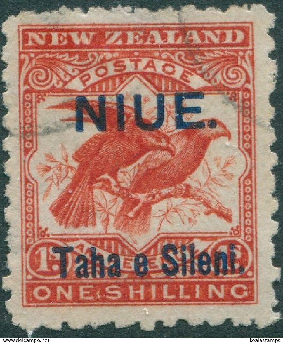Niue 1903 SG16a 1s Orange-red Sacred Huia Birds FU - Niue