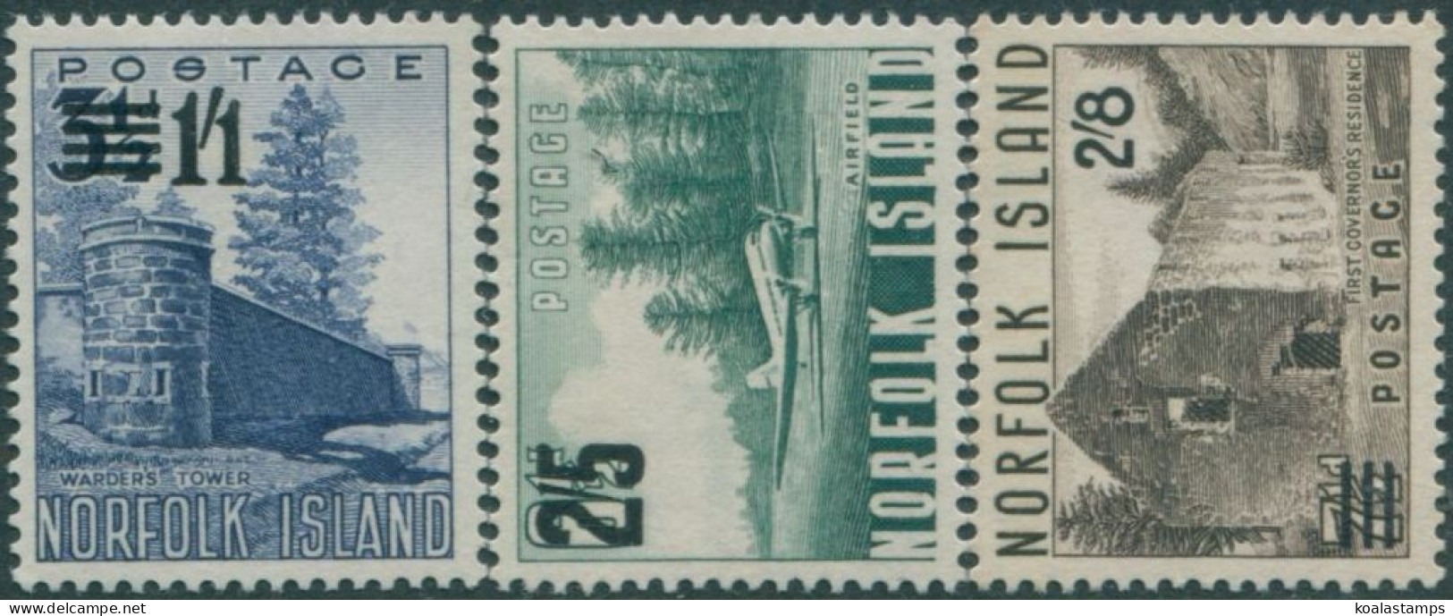 Norfolk Island 1960 SG37-39 Scenes Surcharges Set MNH - Isola Norfolk