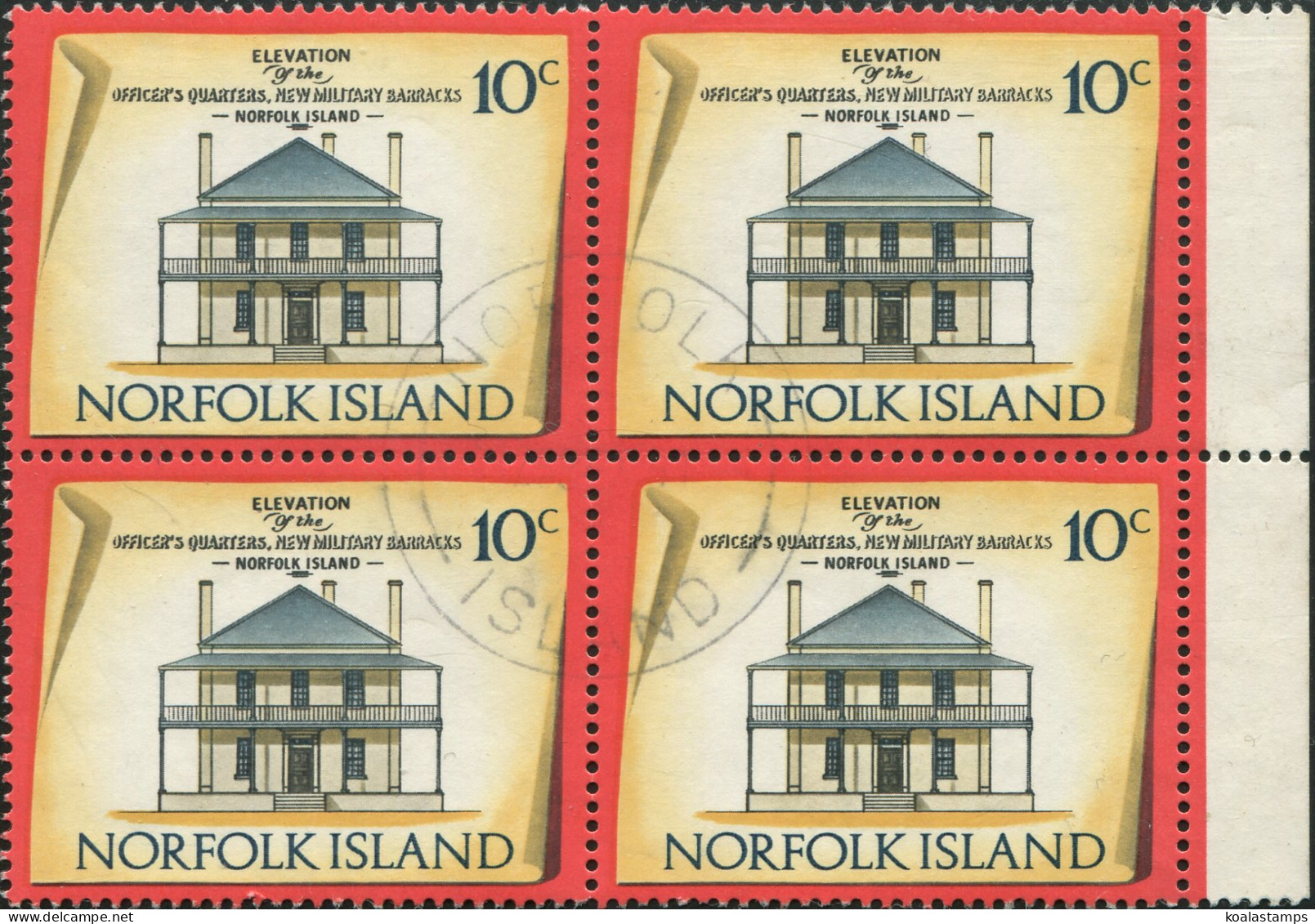 Norfolk Island 1973 SG140 10c Historic Building Block FU - Ile Norfolk