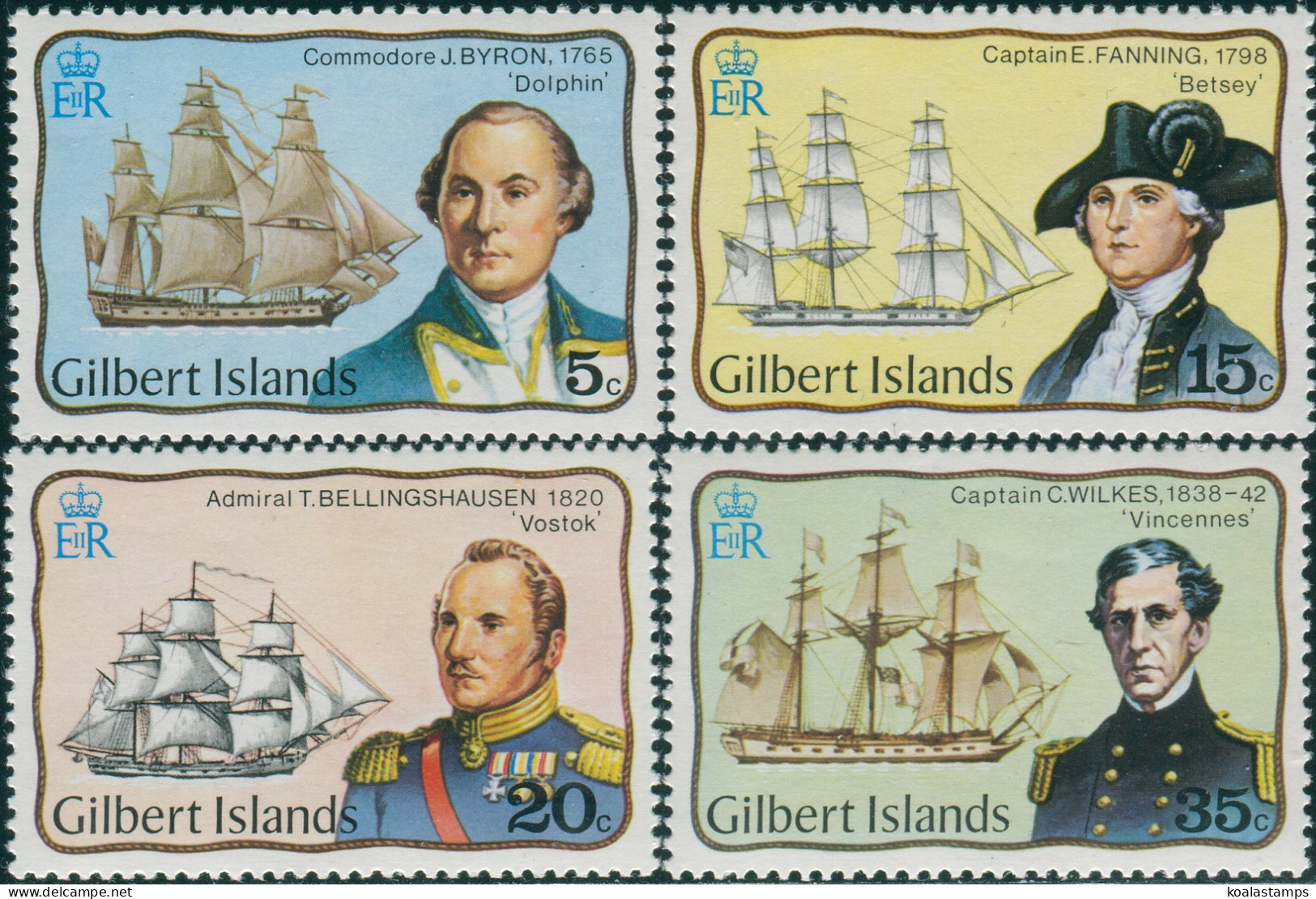 Gilbert Islands 1977 SG51-54 Explorers Set MNH - Kiribati (1979-...)
