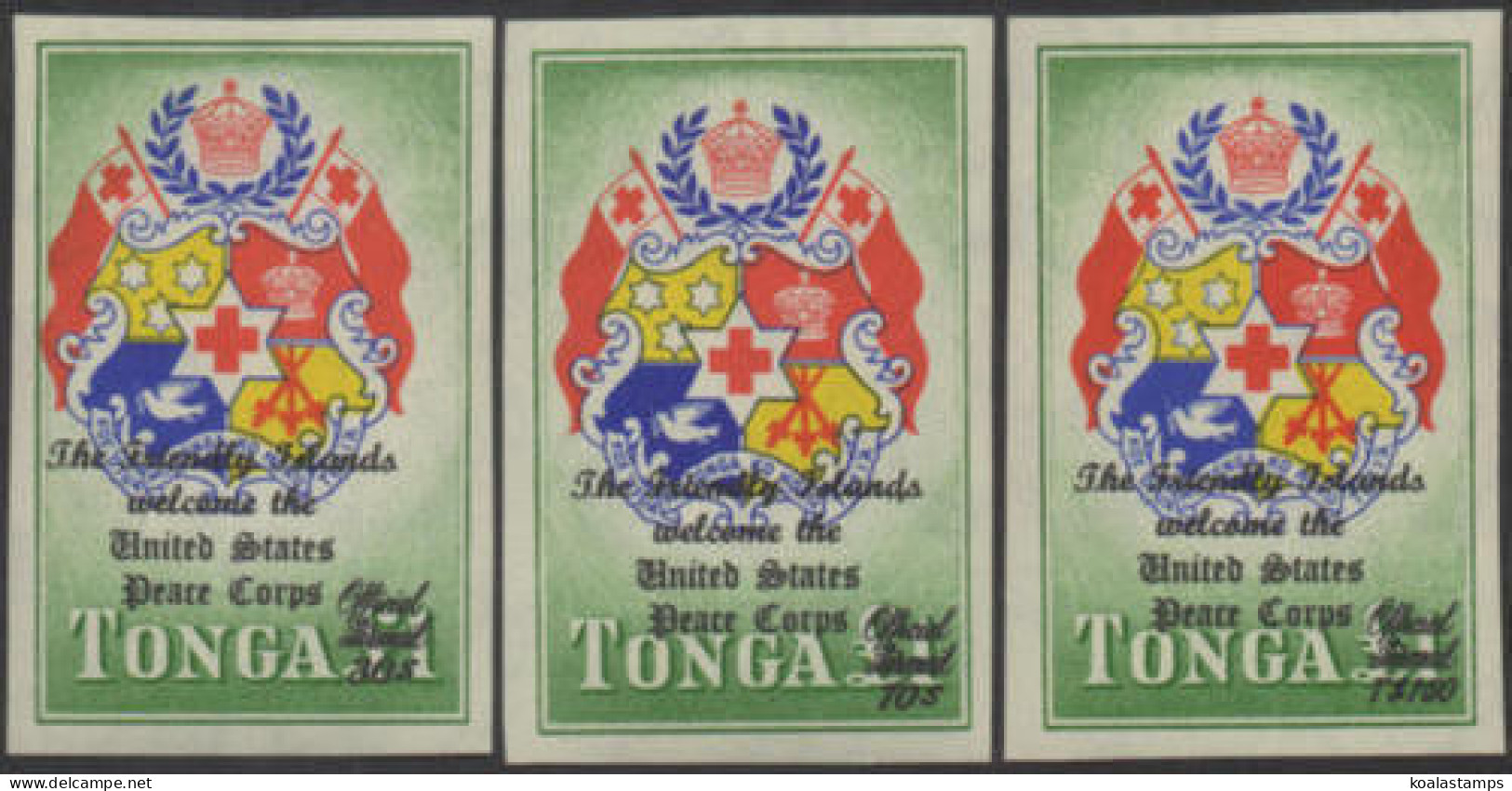 Tonga Official 1967 SGO26-O28 Arrival US Peace Corps Set MNH - Tonga (1970-...)