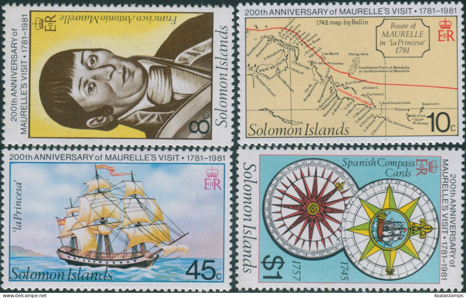 Solomon Islands 1981 SG434-437 Maurelle's Visit Set MNH - Salomoninseln (Salomonen 1978-...)