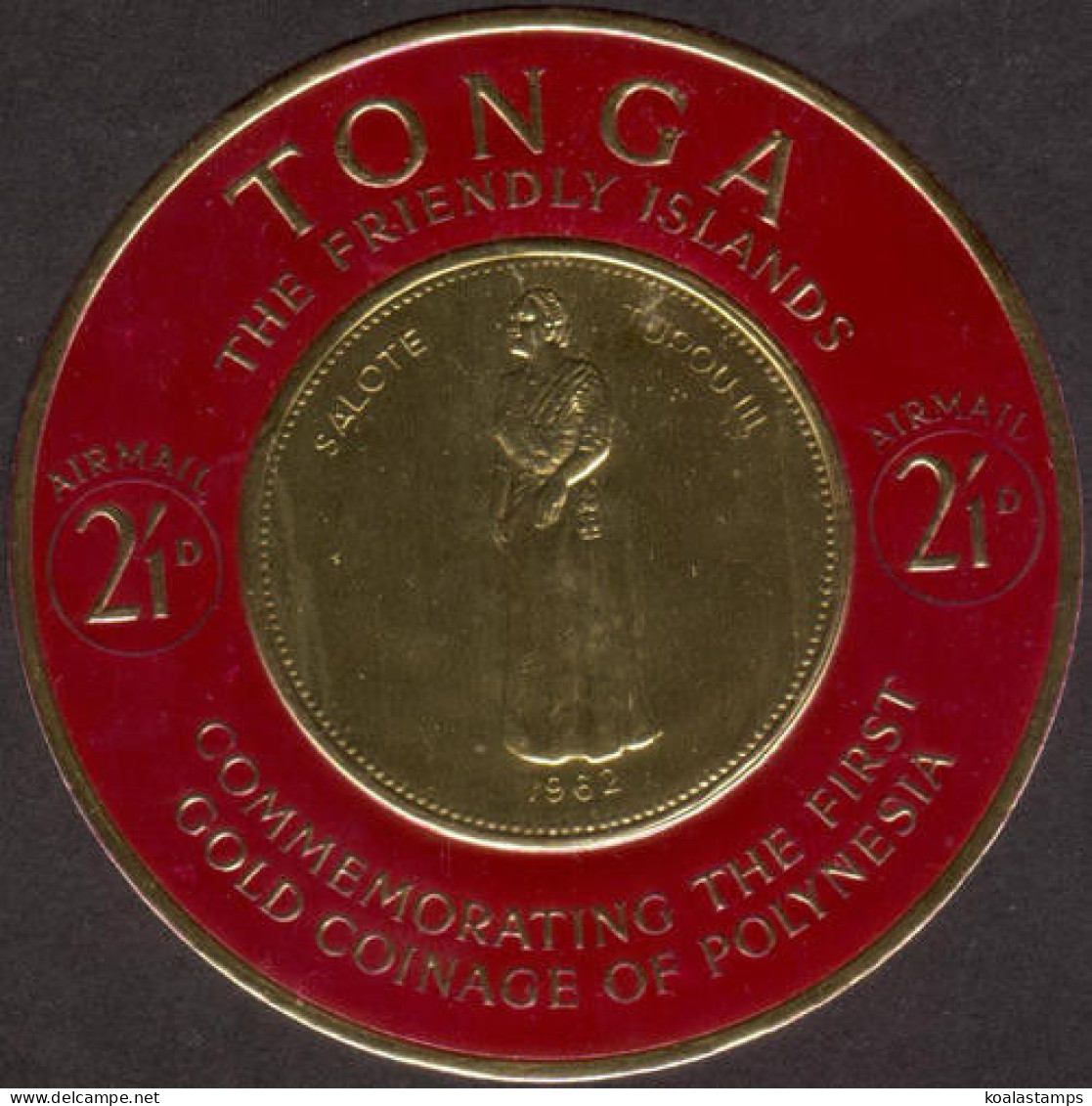 Tonga 1963 SG138 2/1d Airmail Stamp Of Gold Coinage Of Polynesia MLH - Tonga (1970-...)