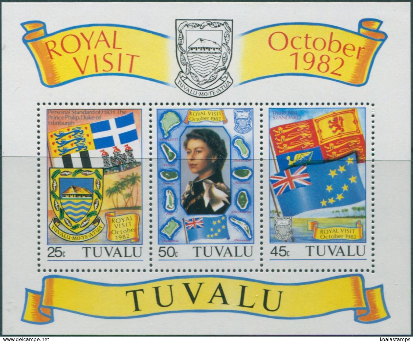 Tuvalu 1982 SG199 Royal Visit MS MNH - Tuvalu (fr. Elliceinseln)