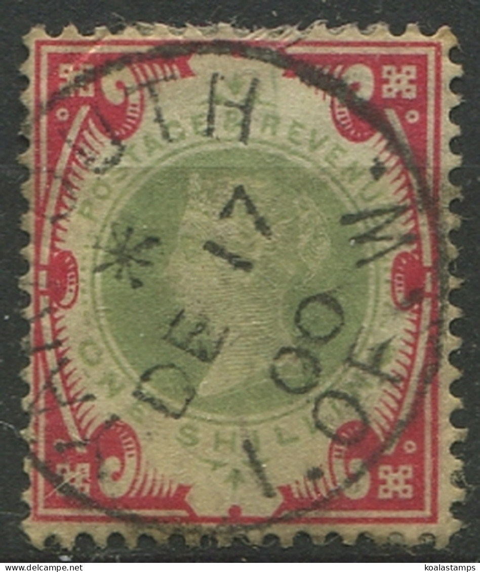 Great Britain 1900 SG214 1/- Green And Carmine QV #4 FU - Andere & Zonder Classificatie