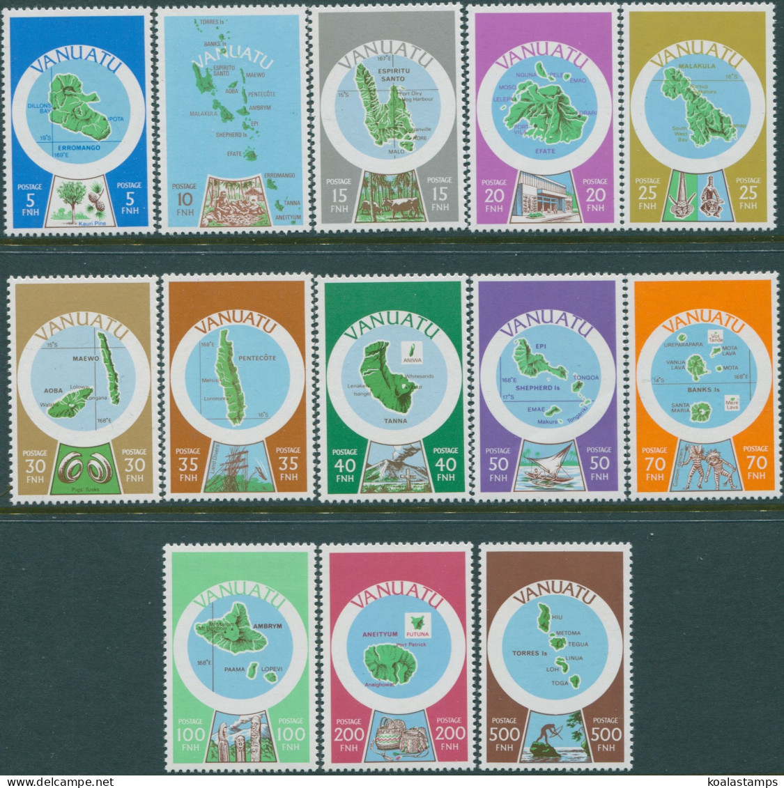 Vanuatu 1980 SG287E-299E Erromango Island And Kauri Pine English Set MNH - Vanuatu (1980-...)