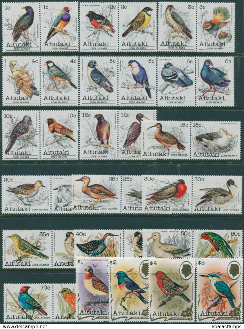 Aitutaki 1981 SG317-352 Birds Set MNH - Islas Cook