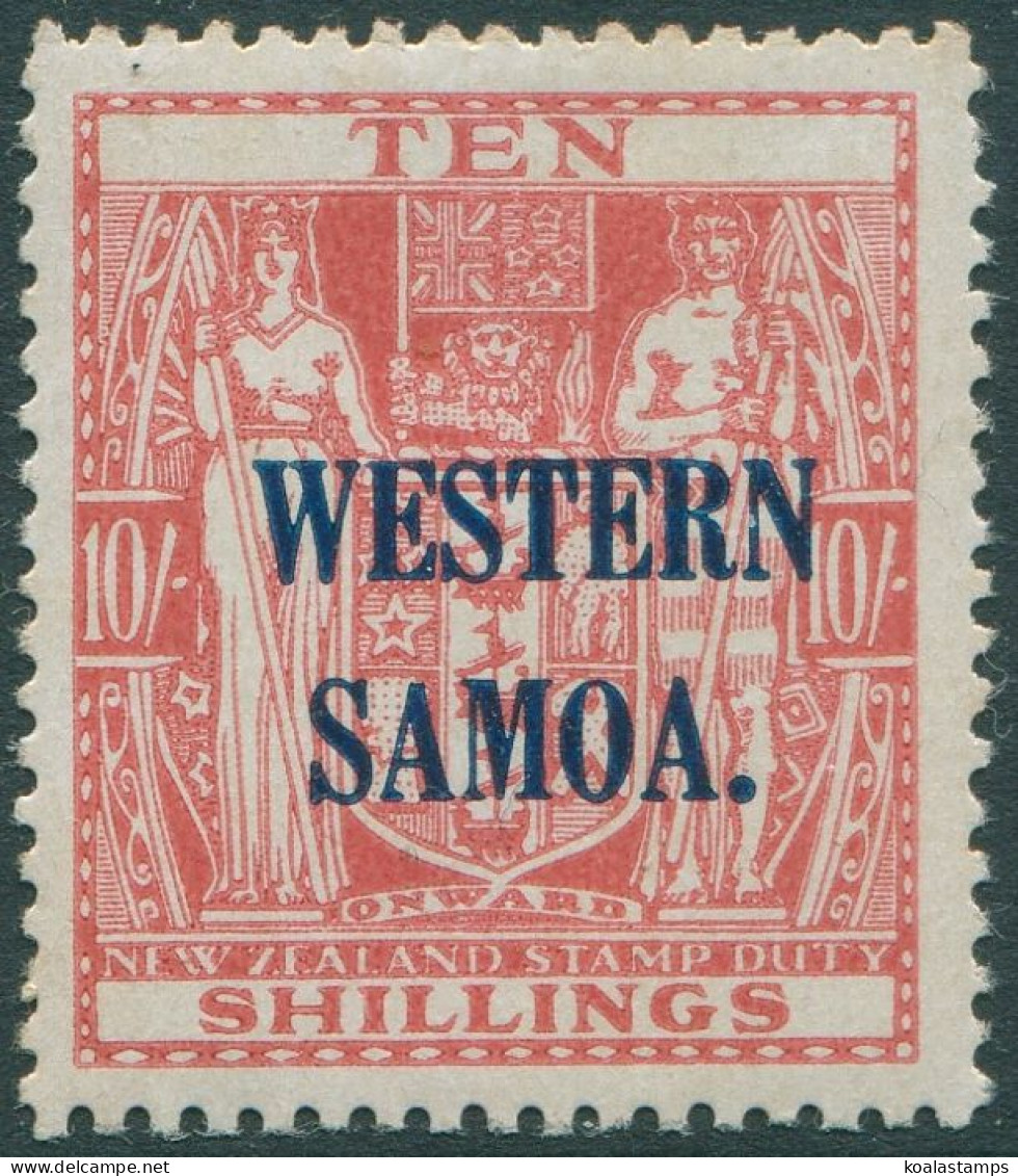 Samoa 1935 SG191 10s Carmine-lake Arms WESTERN SOMOA. Ovpt MLH - Samoa (Staat)