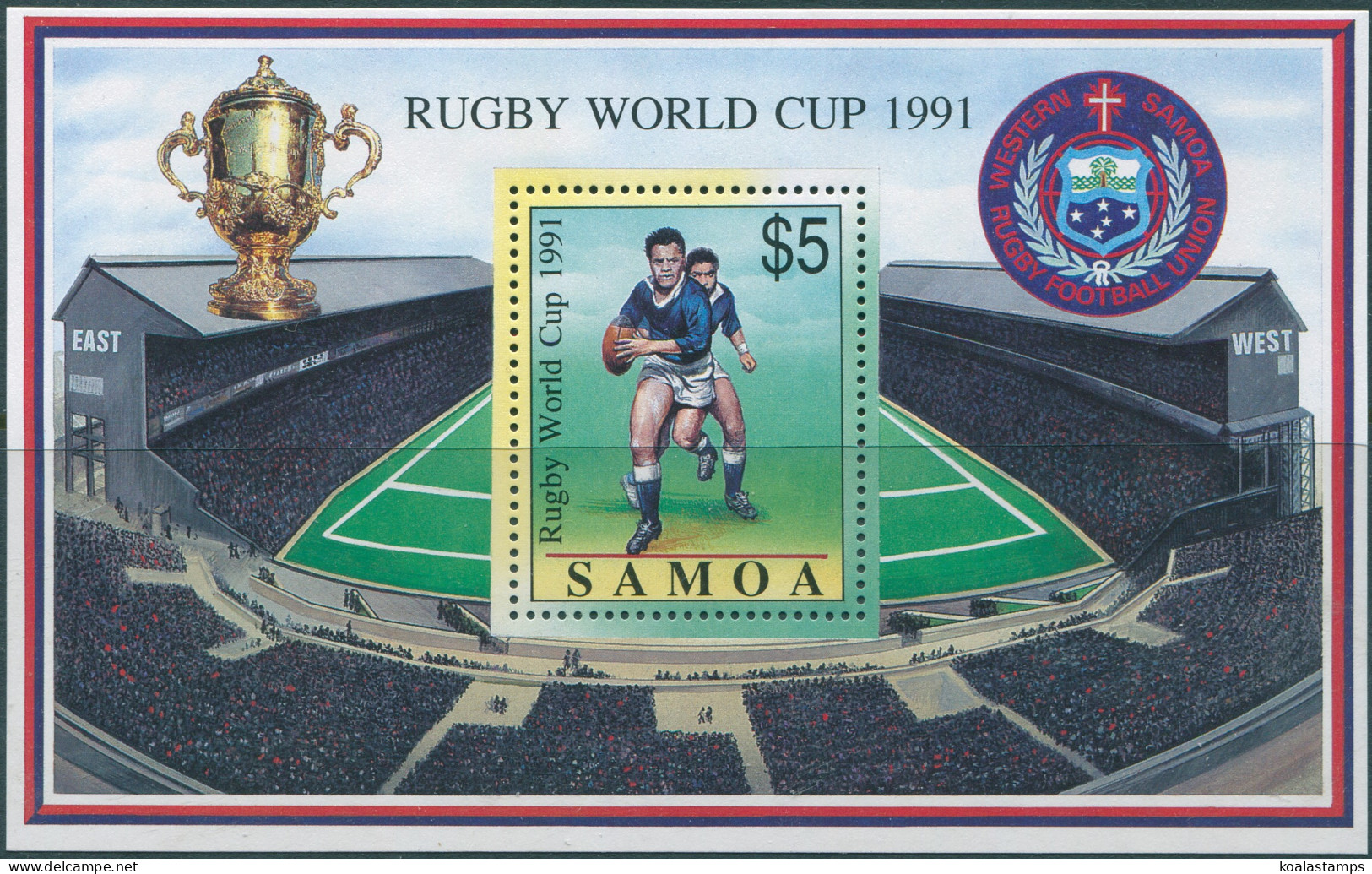 Samoa 1991 SG863 Rugby World Cup MS MNH - Samoa (Staat)