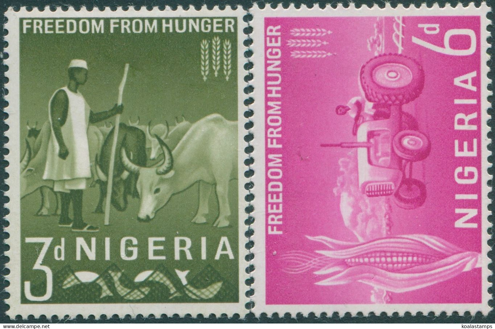 Nigeria 1963 SG0129-130 Freedom From Hunger Set MLH - Nigeria (1961-...)