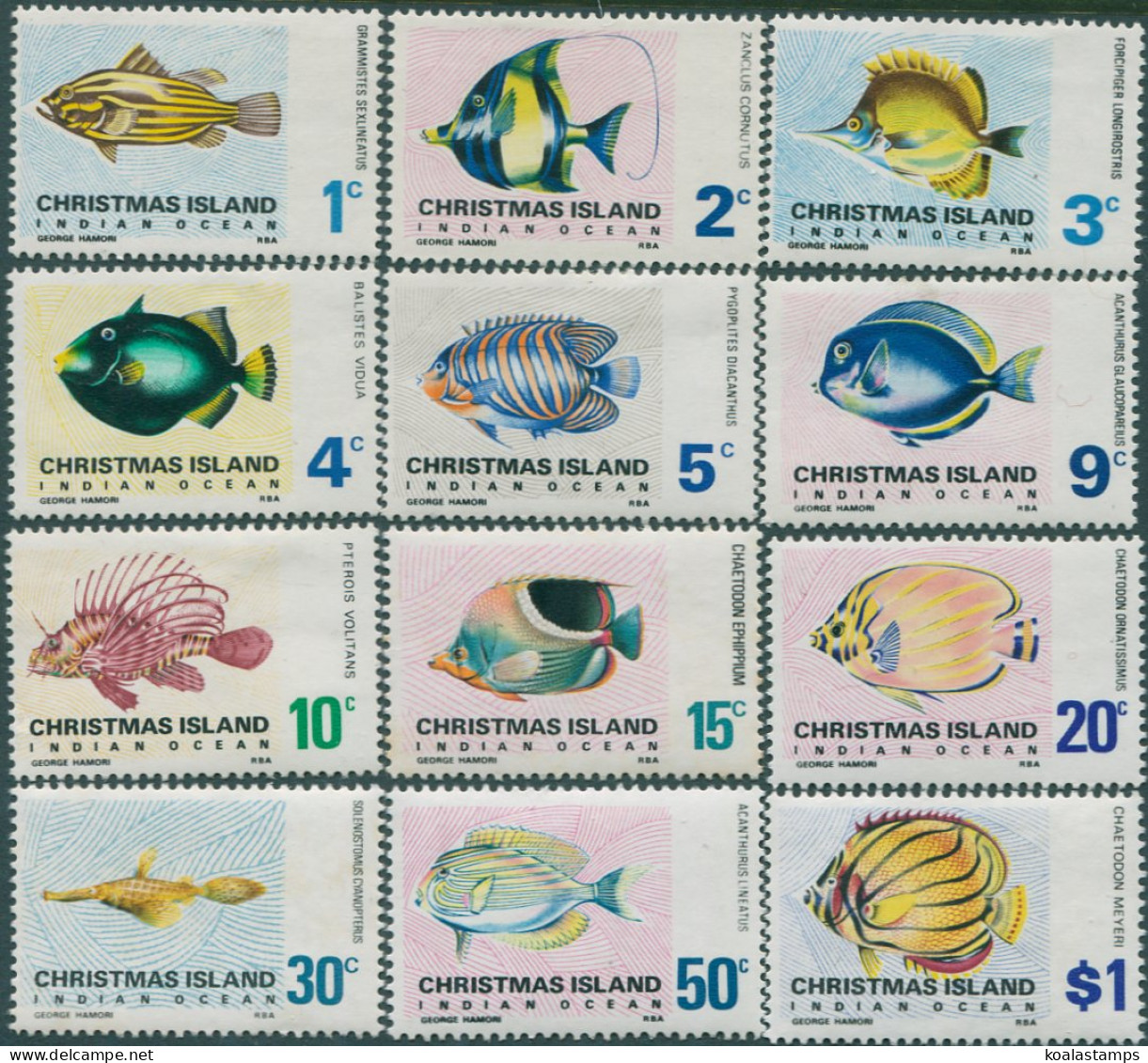 Christmas Island 1968 SG22-31 Fish Set MLH - Christmaseiland
