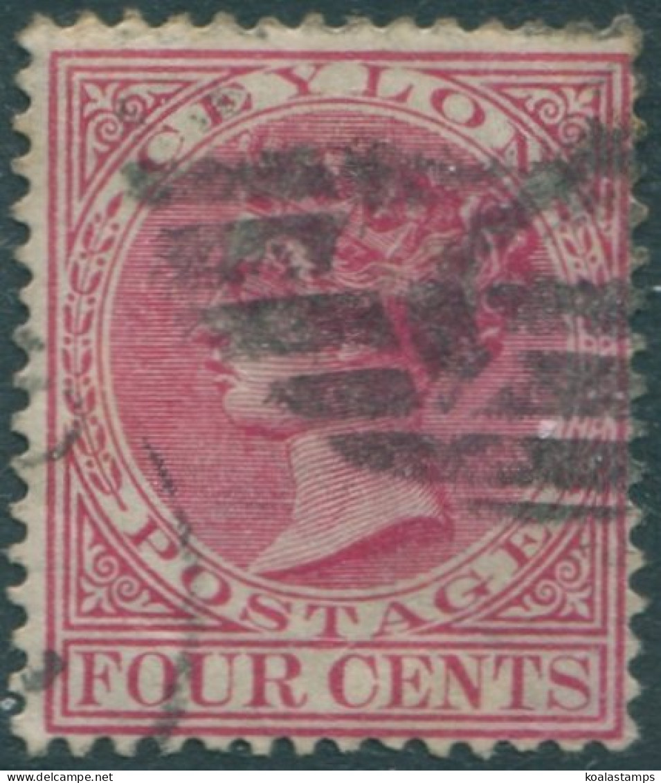 Ceylon 1884 SG149 4c Rose QV FU (amd) - Sri Lanka (Ceylan) (1948-...)