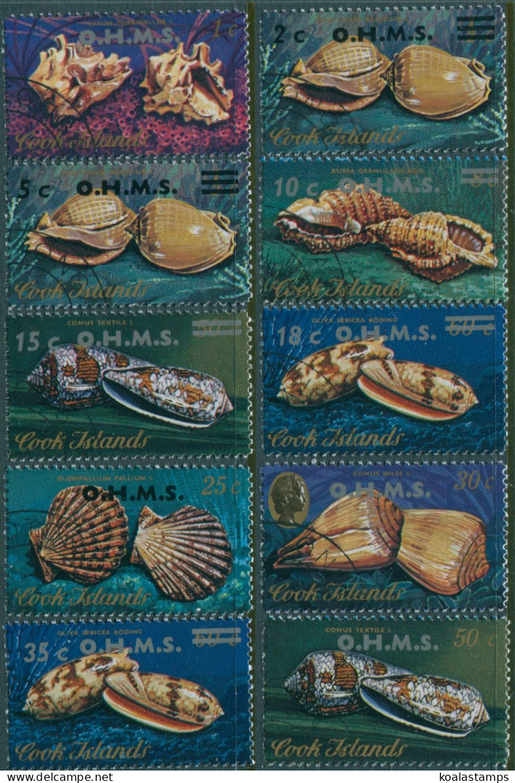 Cook Islands OHMS 1978 SGO16-O25 Shells Surcharges CTO - Cook