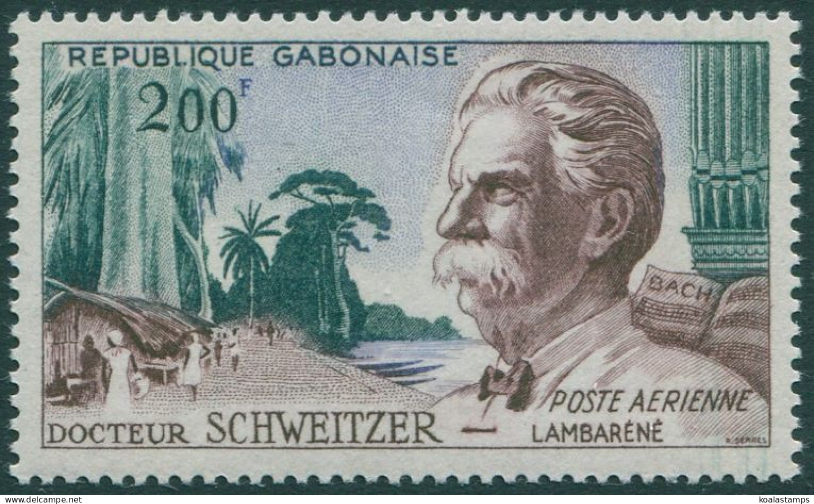 Gabon 1960 SG164 200f Schweitzer MNH - Gabun (1960-...)