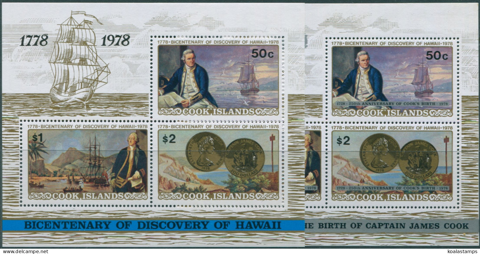 Cook Islands 1978 SG587 And SG616 Cook Hawaii MS MNH/MLH - Cookeilanden
